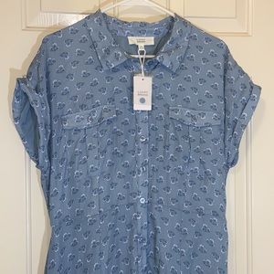 Lucky Brand • Women’s Lined Floral Midi ShirtDress • Size XL